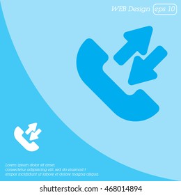 Web icon. Incoming and outgoing calls, calls sync