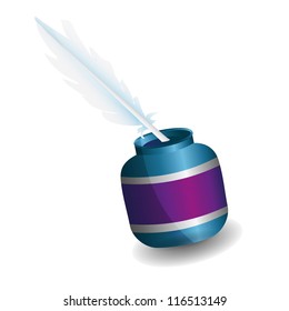web icon of inkbottle with feather
