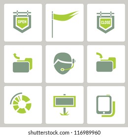 web icon, internet icon, business icon set, green icon set