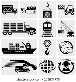 Web icon, internet icon, business icon, supply chain, shipping, shopping and industry icons set. Vector icon.