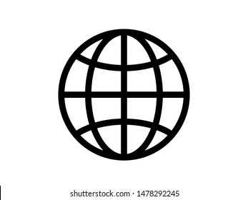 Web icon isolated on white background. The globe icon. Flat Vector illustration