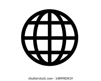 Web icon isolated on white background. The globe icon. Flat Vector illustration