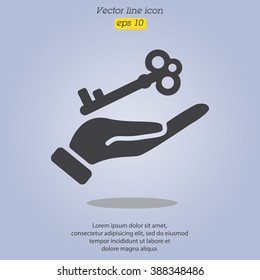 Web icon. Key in hand
