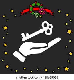 Web icon. Key in hand