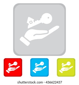 Web icon. Key in hand