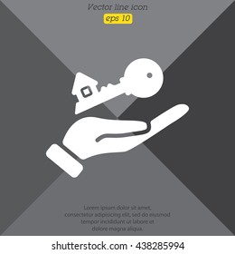 Web icon. Key in hand