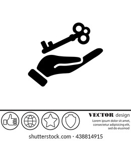 Web icon. Key in hand