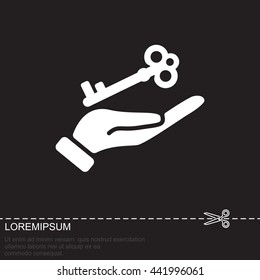 Web icon. Key in hand