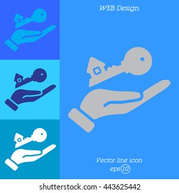 Web icon. Key in hand