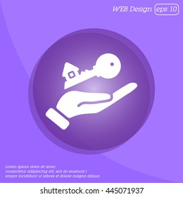 Web icon. Key in hand