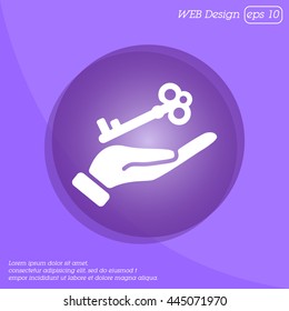 Web icon. Key in hand