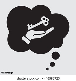 Web icon. Key in hand