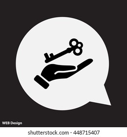 Web icon. Key in hand