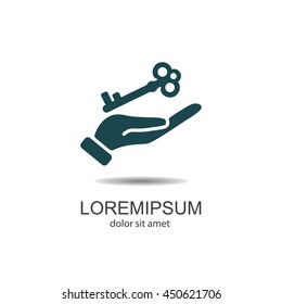 Web icon. Key in hand