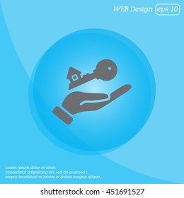 Web icon. Key in hand