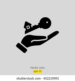Web icon. Key in hand