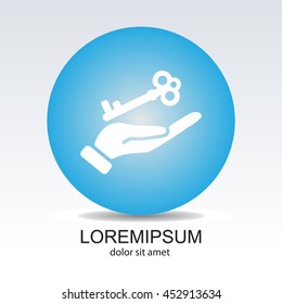 Web icon. Key in hand