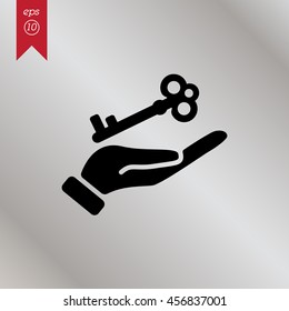 Web icon. Key in hand