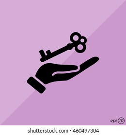 Web icon. Key in hand
