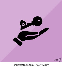 Web icon. Key in hand