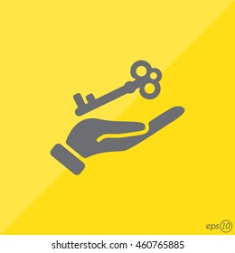Web icon. Key in hand
