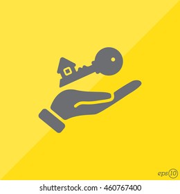 Web icon. Key in hand