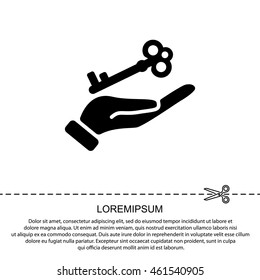 Web icon. Key in hand