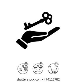Web icon. Key in hand