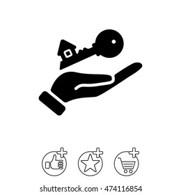 Web icon. Key in hand