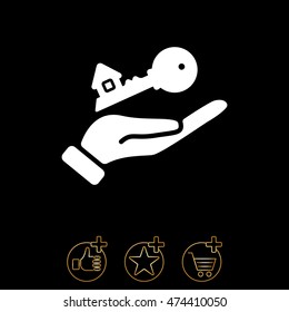 Web icon. Key in hand