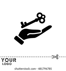 Web icon. Key in hand