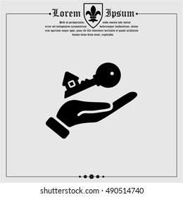 Web icon. Key in hand