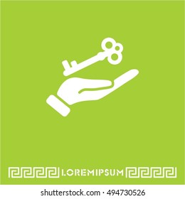 Web icon. Key in hand