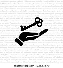 Web icon. Key in hand