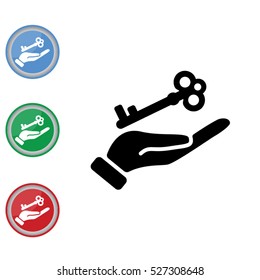 Web icon. Key in hand