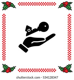 Web icon. Key in hand