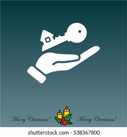 Web icon. Key in hand