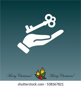 Web icon. Key in hand