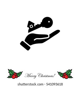 Web icon. Key in hand