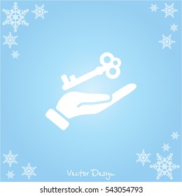 Web icon. Key in hand