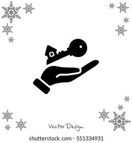 Web icon. Key in hand