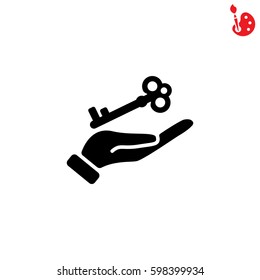 Web icon. Key in hand