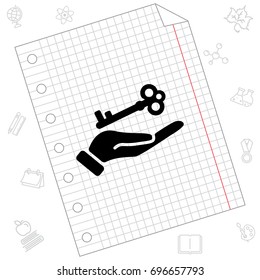 Web icon. Key in hand