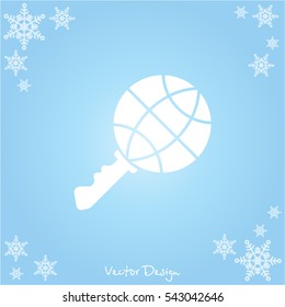 Web icon. Web key (key and planet)
