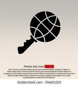 Web icon. Web key (key and planet)