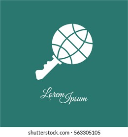 Web icon. Web key (key and planet)