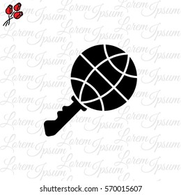 Web icon. Web key (key and planet)