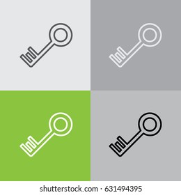 Web icon. Key. vector illustration