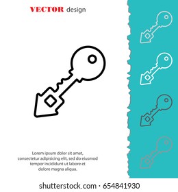 Web icon. Key. vector illustration