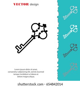 Web icon. Key. vector illustration